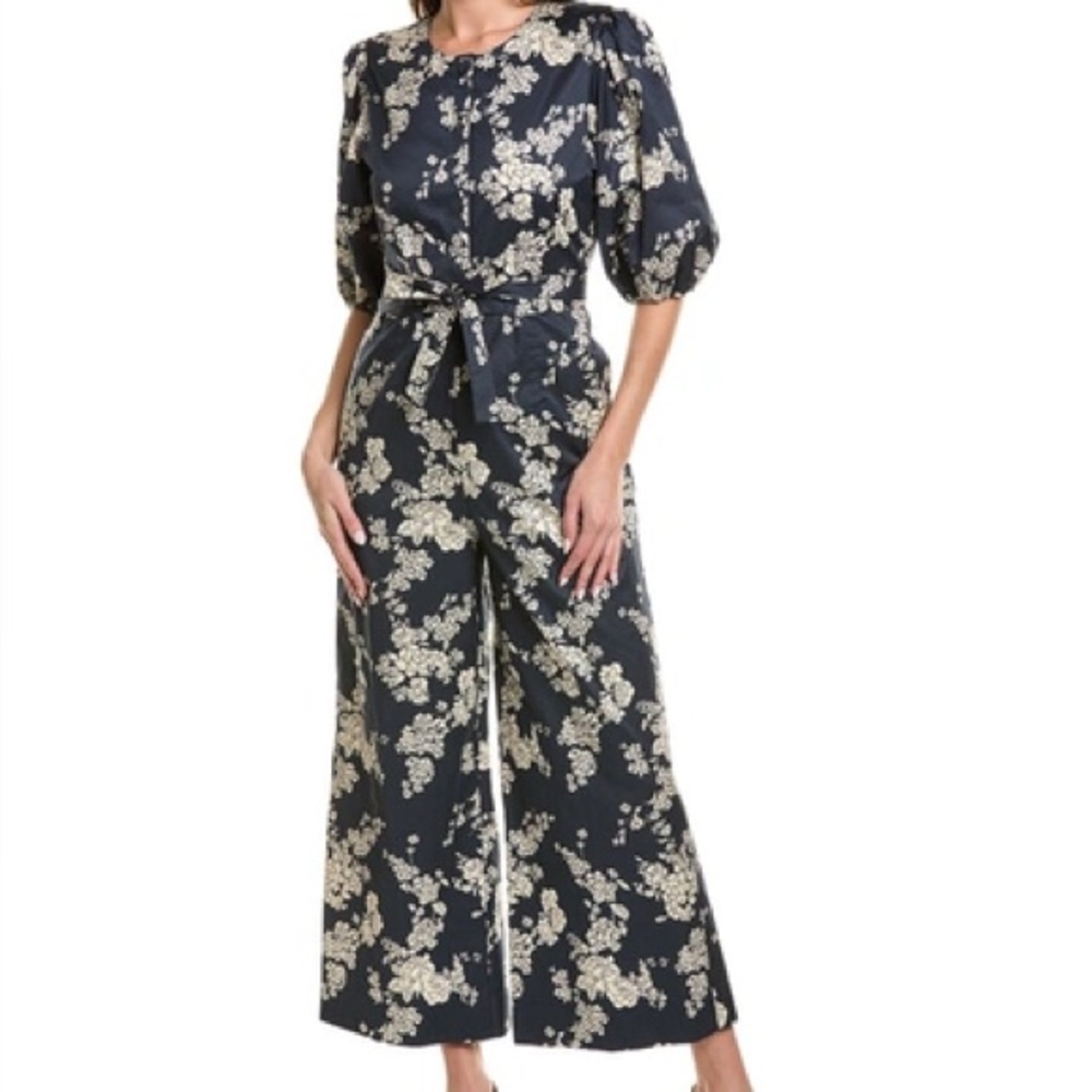 Rebecca Taylor Gabrielle Fleur Jumpsuit in blue/navy with a floral print G-4